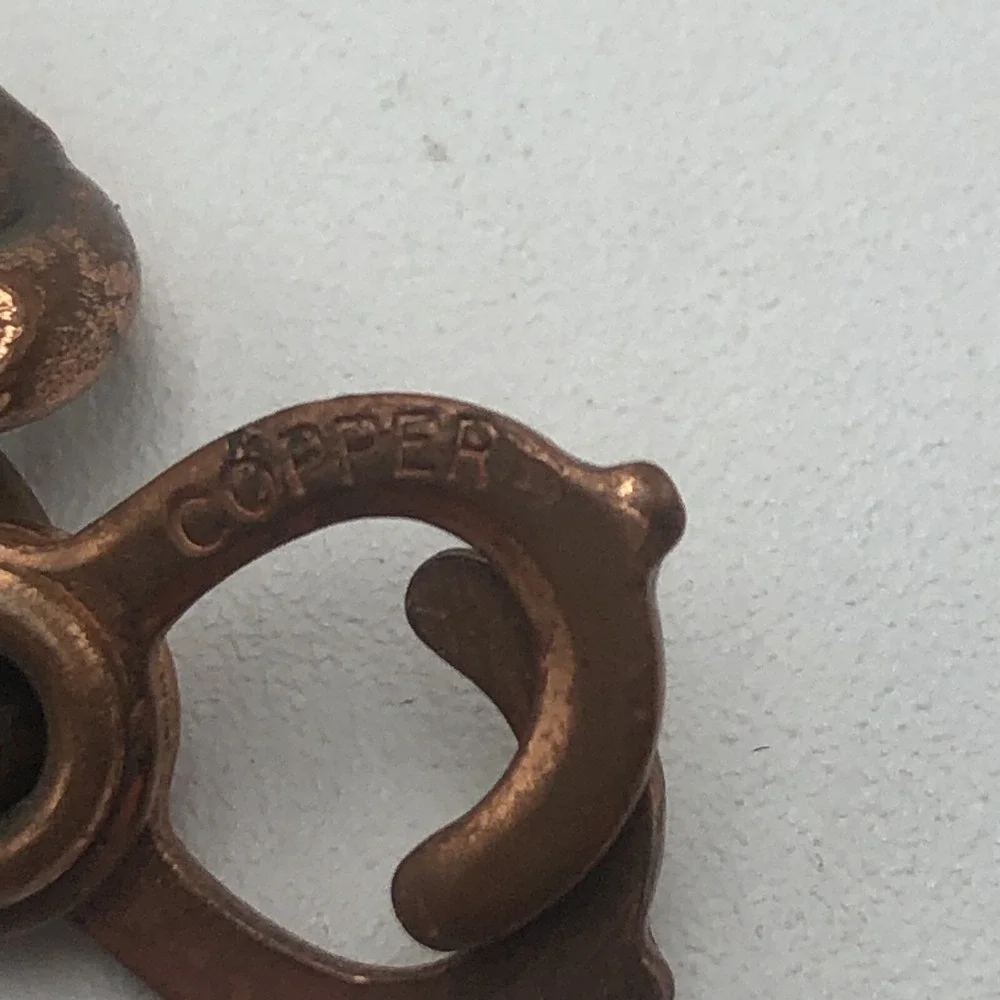 Vintage Heavy Large Solid Copper Chain Link Bracelet Fold Clasp‎ 9